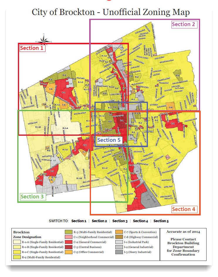 Unofficial Zoning Map Thumbnail. Click to download pdf.
