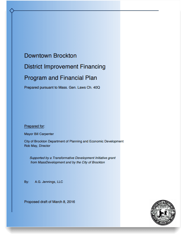 Dowtown Brockton District Improvement Financing Program and Financial Plan