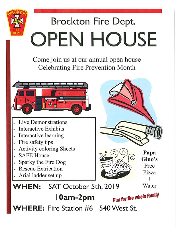Brockton Fire Department Open House October 5, 2019 Flyer
