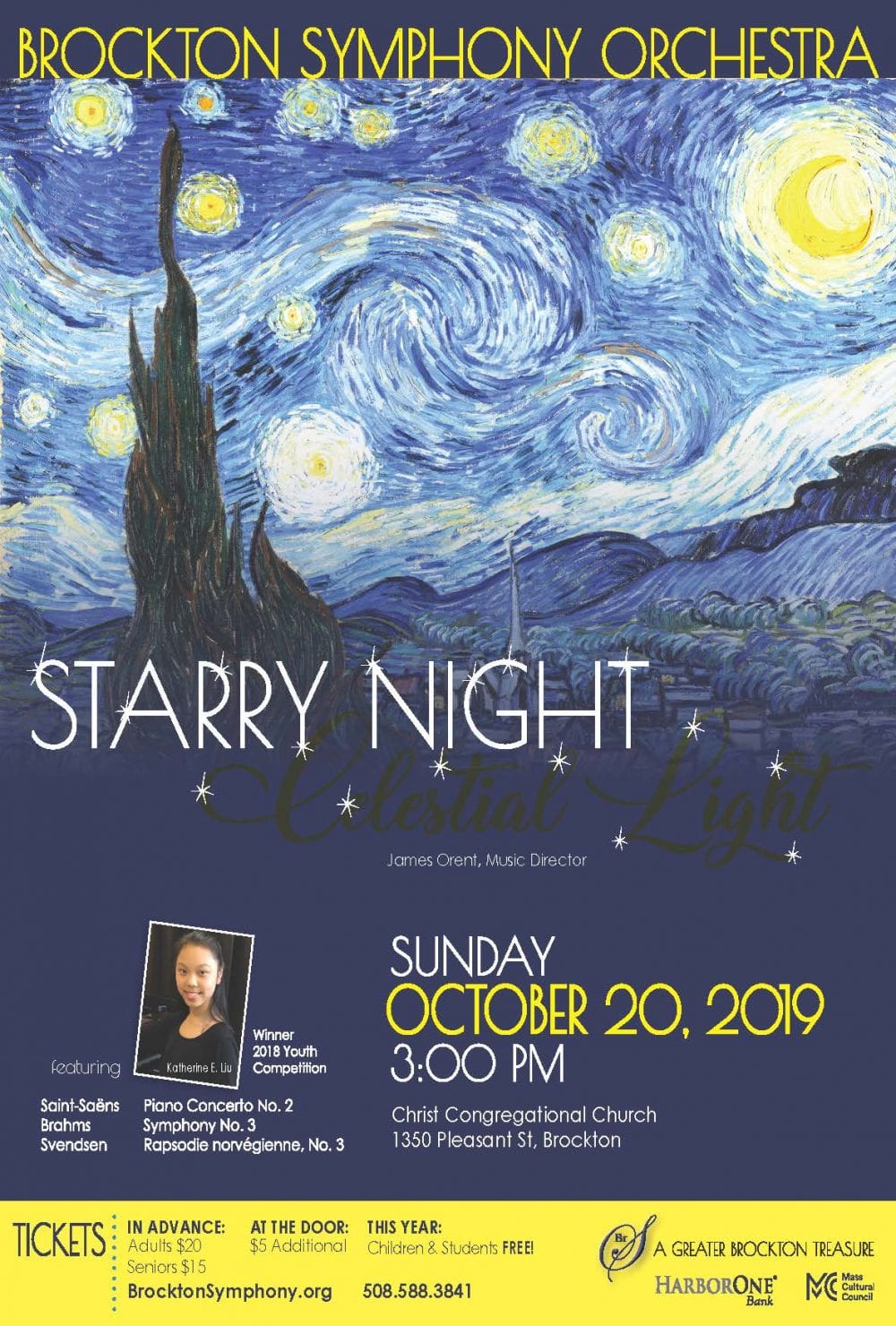 Brockton Symphony Orchestra Starry Night Flyer