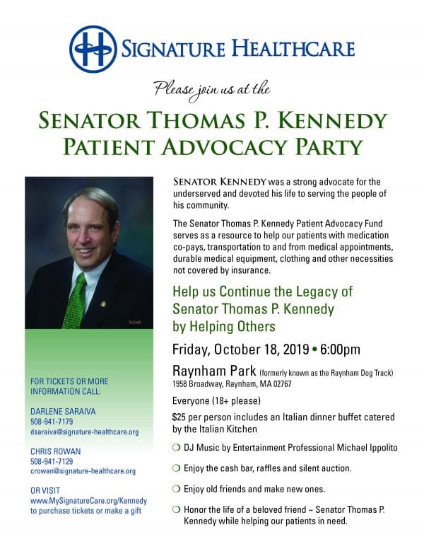 Senator Thomas P. Kennedy Patient Advocacy Party Flyer