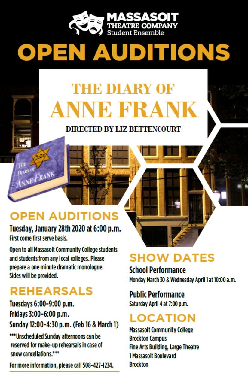 Diary of Anne Frank Auditions Flyer