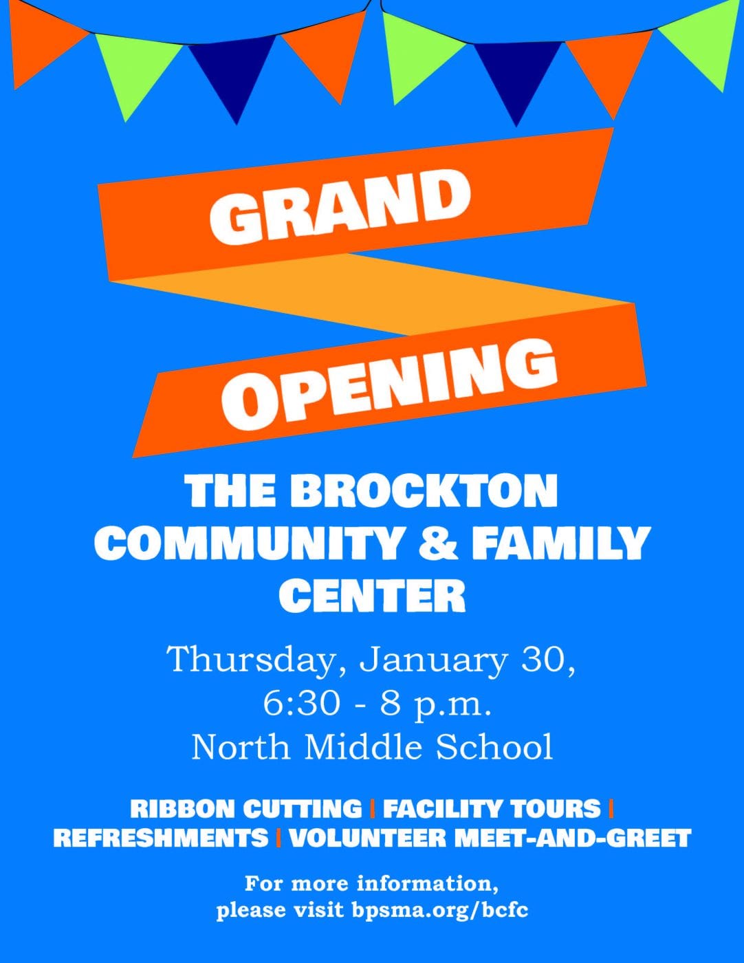 Brockton Community Center Grand Opening Flyer