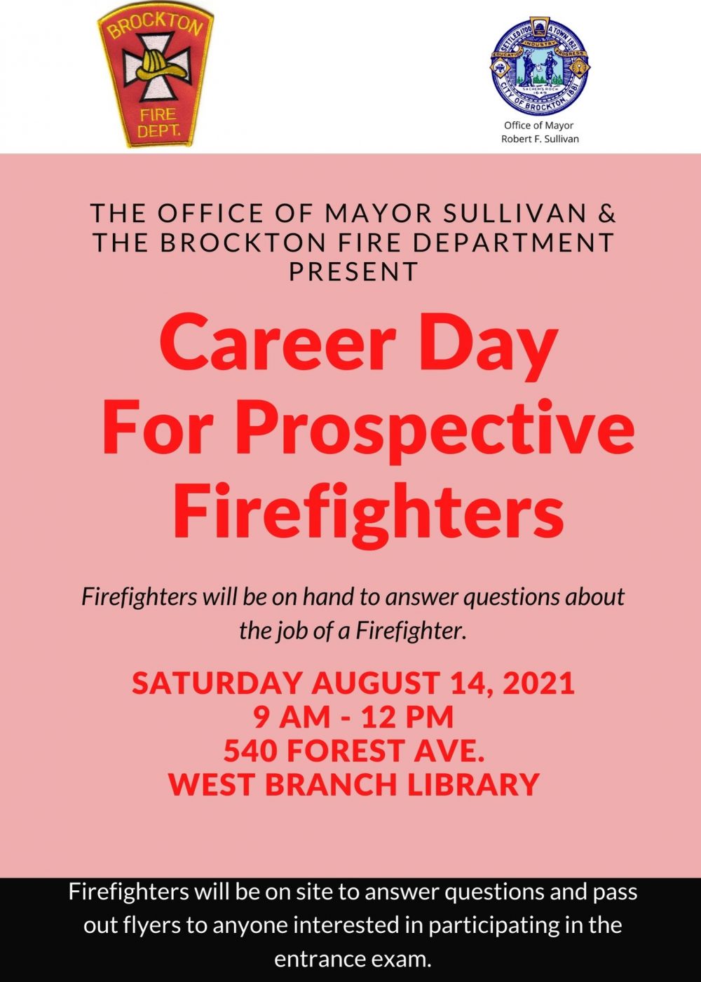 Career Day for Prospective Firefighters Flyer