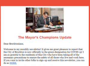 Mayor's Champion Update Newsletter