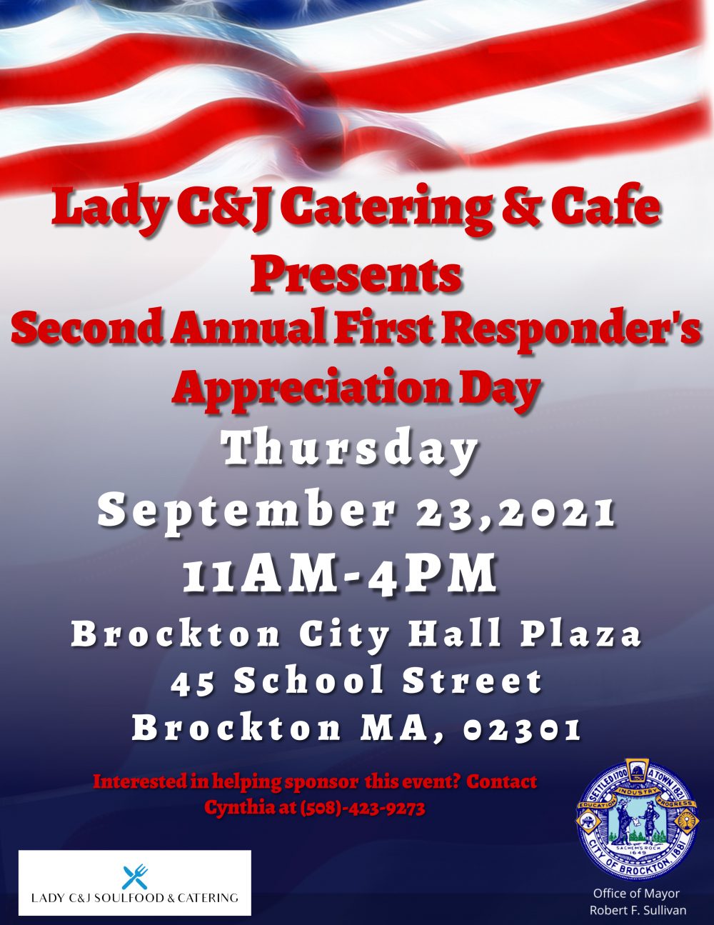 Lady C&J 2nd Annual First Responder's Appreciation Day Flyer for September 23, 2021