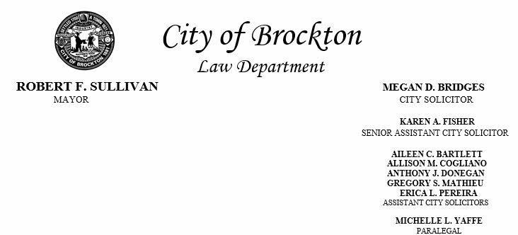 Letterhead for the Law Department