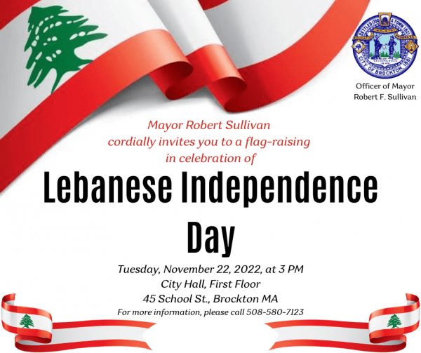 Lebanese Flag-Raising Flyer for November 22, 2022