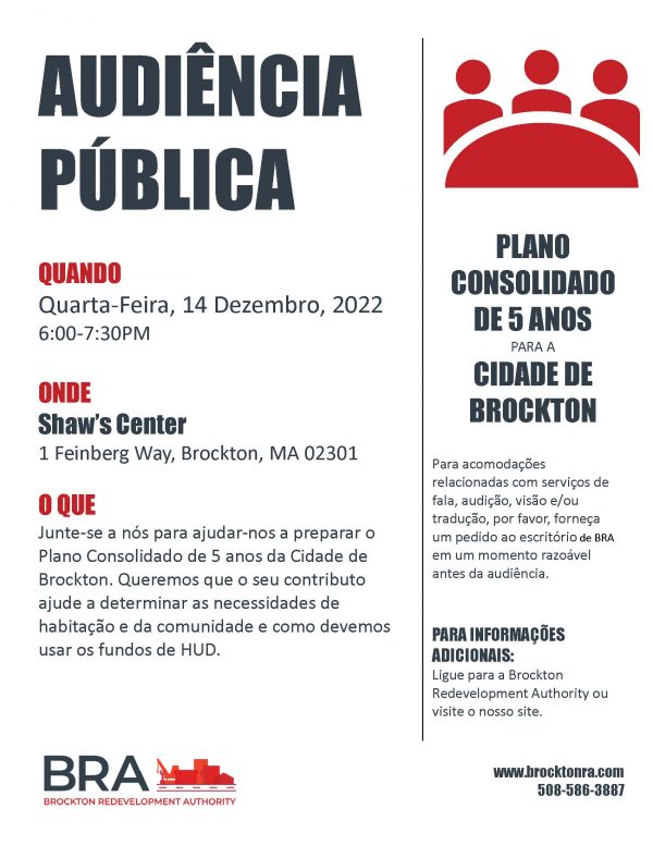 Public Hearing 5-Year Plan Flyer - Portuguese