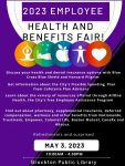 2023 Employee Health and Benefits Fair Flyer for May 3, 2023