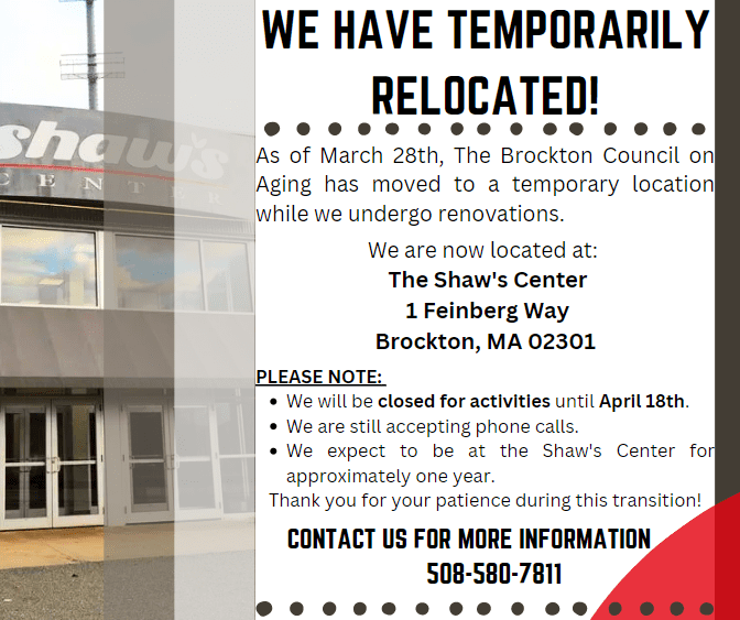 Council on Aging Temporarily Relocating