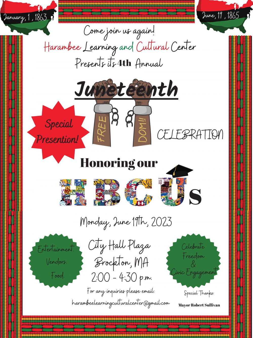 4th Annual HLCC Juneteenth Flyer 2023