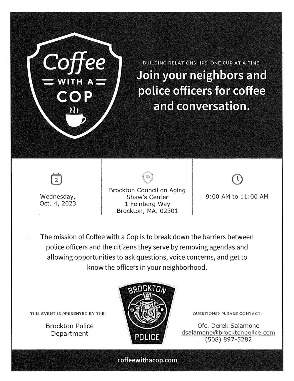 2023 Coffee with a cop flyer