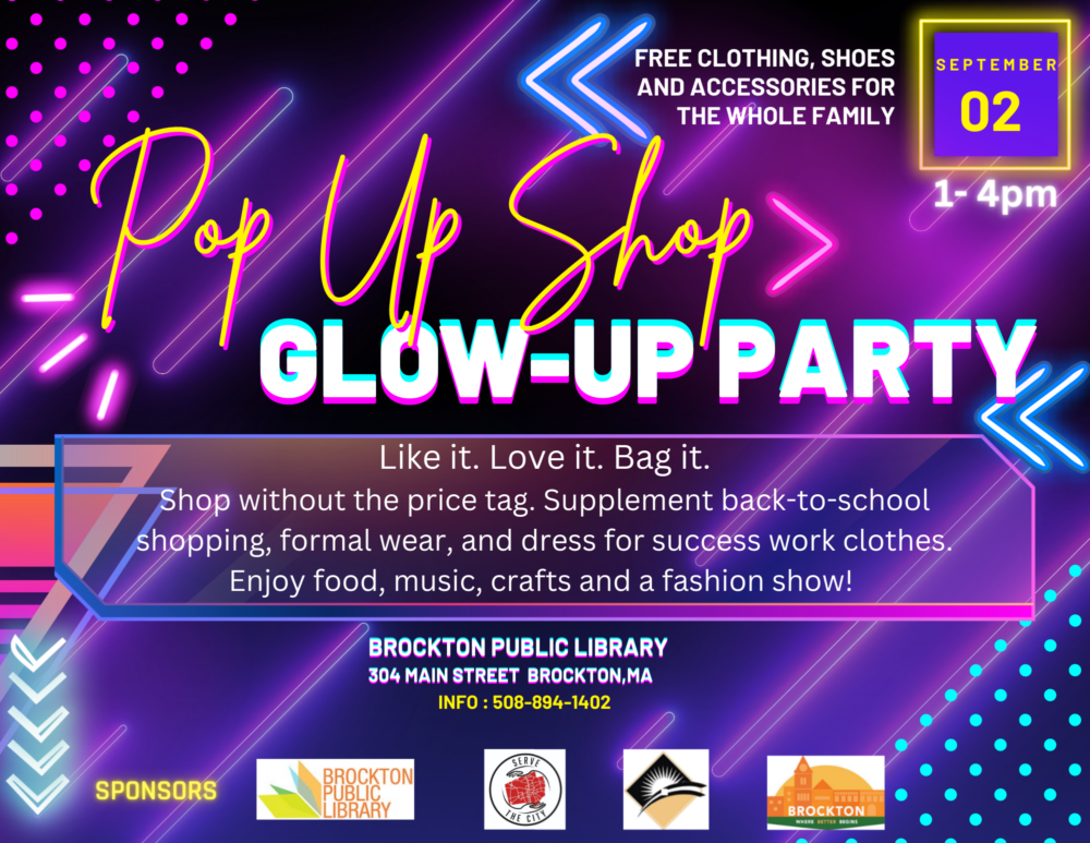 Pop up shop glow up party flyer 2023