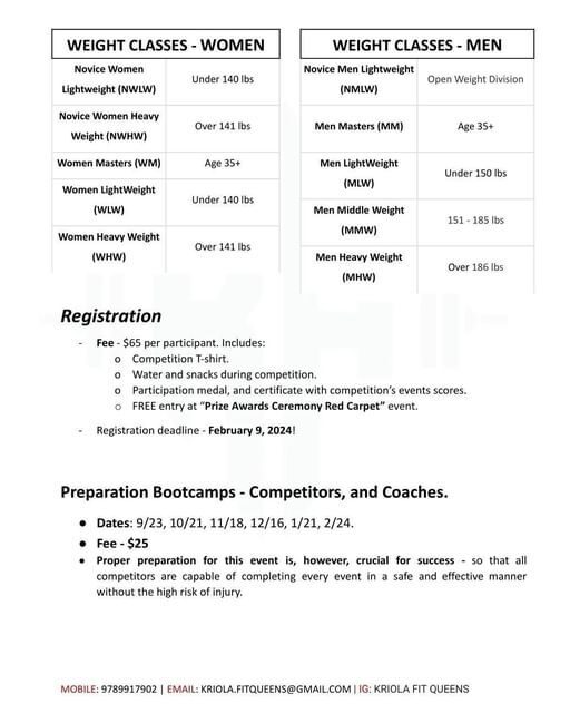 Strong Women Competition Flyer Page 2