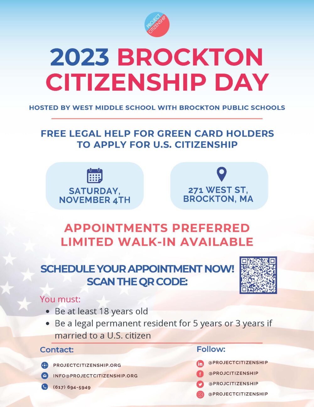 2023 Brockton Citizenship Day Flyer - English Version