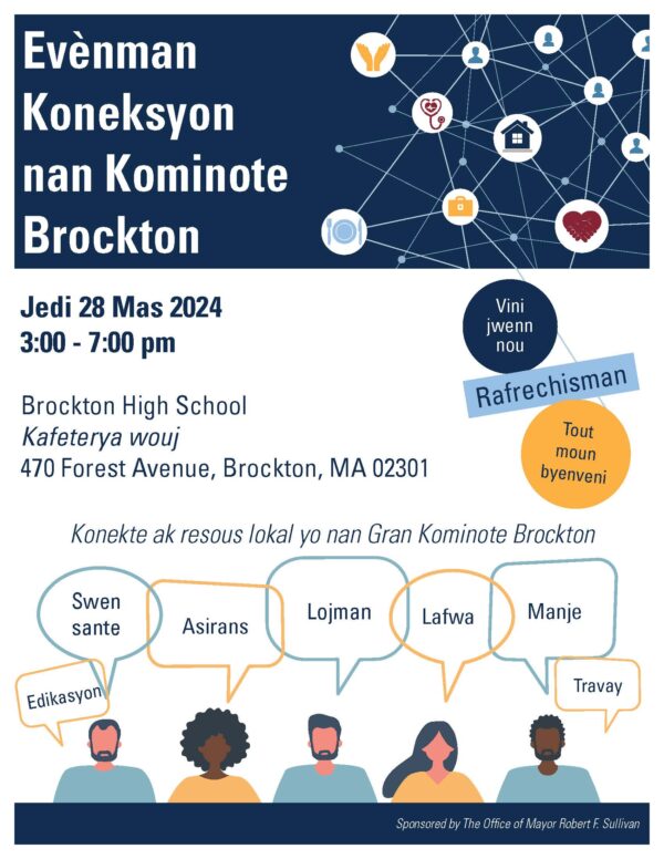 2024 Brockton Community Connections Event Flyer - Haitian Creole