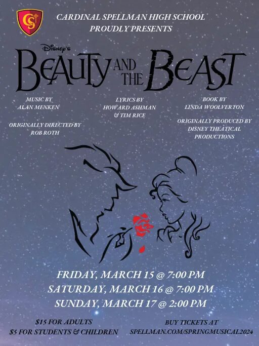 Beauty and the Beast Flyer from Cardinal Spellman