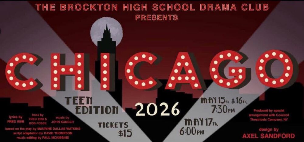 sign for Chicago 2026 Brockton High School Musical. Tickets $15.